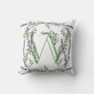 Monogram W Lavendel Eucalyptus Kissen