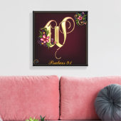 Monogram W Premium Wrapped Canvas (Gloss) Leinwanddruck (Insitu (Wohnzimmer))