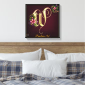 Monogram W Premium Wrapped Canvas (Gloss) Leinwanddruck (Insitu (Schlafzimmer))