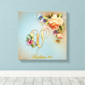 Monogram W Premium Wrapped Canvas (Gloss) Leinwanddruck (Insitu (Holzboden))