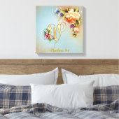 Monogram W Premium Wrapped Canvas (Gloss) Leinwanddruck (Insitu (Schlafzimmer))
