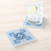 Monogram-W-Untersetzer Glasuntersetzer (Schrägansicht)