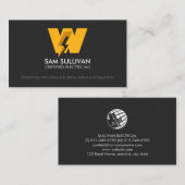 Monogram W Visitenkarte (Vorne/Hinten)
