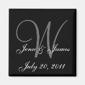 Monogram W Wedding Bridge Date Magnet (Vorne)
