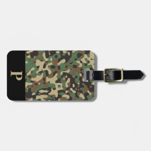 Monogram Wald Braun Grün Camo Tarnmuster Schwarz Gepäckanhänger