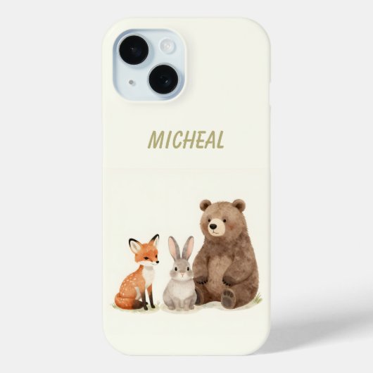 Monogram-Waldtiere Case-Mate iPhone Hülle (Rückseite)