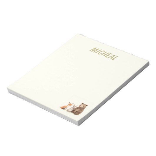 Monogram-Waldtiere Notizblock (Rotiert)