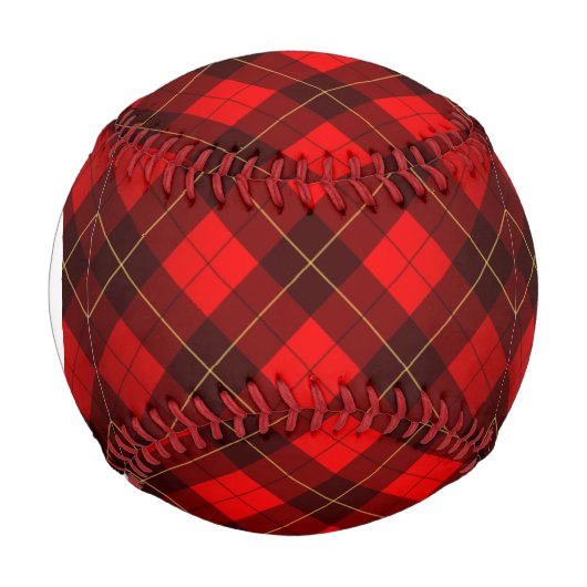 Monogram Wallace Tartan Hintergrund Baseball (Vorderseite)