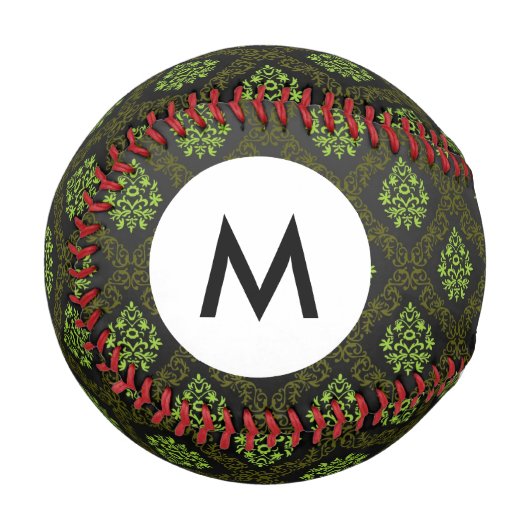 Monogram Wallpaper floral Green Baseball (Vorderseite Links)