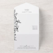 Monogram Wappen 3 Schwarz-weiß Foto QR Code Hochze All In One Einladung (Außenbereich)