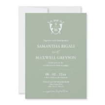 Monogram Wappen Anpassbare Sage Green Wedding