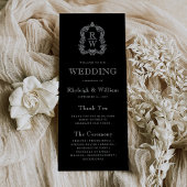 Monogram Wappen Black Wedding Programm