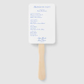 Monogram Wappen Blue Chinoiserie Wedding Program Fächer (Rückseite)