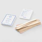 Monogram Wappen Blue Chinoiserie Wedding Program Fächer (Non-assembled)