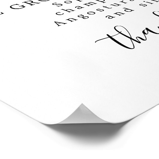 Monogram Wappen Cocktail Hochzeitszeichen Bar Poster (Ecke)