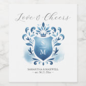 Monogram Wappen Custom Wine Bottle Labels Weinetikett (Einzelnes Label)