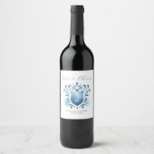 Monogram Wappen Custom Wine Bottle Labels Weinetikett (Vorderseite)