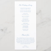 Monogram Wappen Dusty Blue Wedding Program Card Menükarte (Rückseite)
