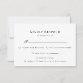 Monogram Wappen Elegant Menu Wedding RSVP Card Karte (Rückseite)