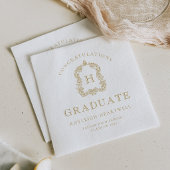 Monogram Wappen Gold White Graduation Party Serviette