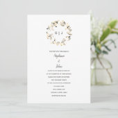 Monogram Wappen Gray White Boho Simple Wedding Einladung (Stehend Vorderseite)
