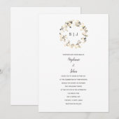 Monogram Wappen Gray White Boho Simple Wedding Einladung (Vorne/Hinten)