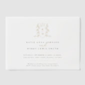 Monogram Wappen-Herzenkrone Pergament Einladungen (Vorderseite)