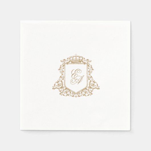 Monogram Wappen Hochzeit Napkin Serviette (Vorderseite)