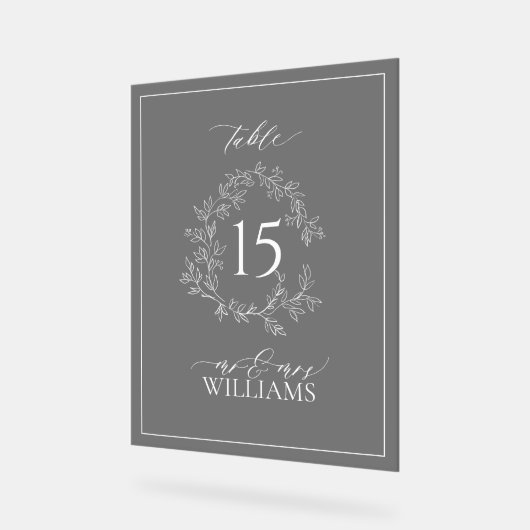 Monogram-Wappen-Hochzeitsskala Acrylschild (Winkel)