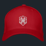 Monogram Wappen Initials Custom Personalisiert Bestickte Baseballkappe<br><div class="desc">Monogram Wappen Mit Monogramm Initials Custom Personalisiert Sticked Baseball Cap verfügt über das einfache moderne bestickte Monogramm Ihrer Initialen in einem Wappen-Rahmen. Perfekt als Geschenk für Familie und Freunde zum Geburtstag,  Weihnachten,  Vatertag,  Muttertag,  Hochzeiten und vieles mehr. Erstellt von Evco Studio www.zazzle.com/store/evcostudio</div>