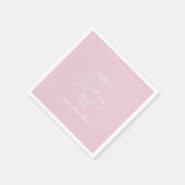 Monogram Wappen Pink Baby Shooting Paper Napkin Serviette (Ecke)