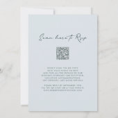 Monogram Wappen QR Code UAWG Dusty Blue Wedding Einladung (Rückseite)