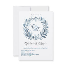 Monogram Wappen Rokoko Hochzeit Einladung