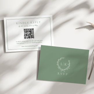 Monogram Wappen Sage Green UAWG Wedding Begleitkarte