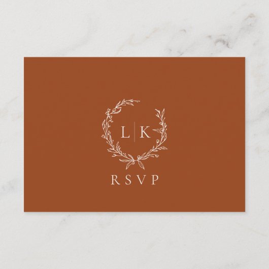 Monogram Wappen Terracotta UAWG Wedding Enclosure Begleitkarte (Rückseite)