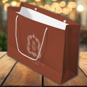 Monogram Wappen Terracotta Wedding Große Geschenktüte