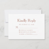 Monogram Wappen Terracotta Wedding RSVP Karte (Rückseite)