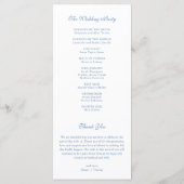 Monogram Wappen Vibranly Blue Wedding Program Card Menükarte (Rückseite)