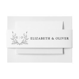 Monogram Wappen Wedding Einladung Bauchband Einladungsbanderole