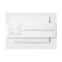 Monogram Wappen Wedding Einladung Bauchband