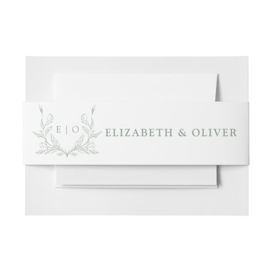 Monogram Wappen Wedding Einladung Bauchband Einladungsbanderole (Vorderseite Beispiel)