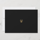 Monogram Wappen Wedding Foto Black/Gold Save The Date (Rückseite)