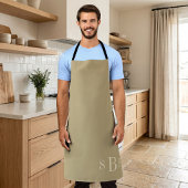 Monogram Warm Beige Boho Neutral Kitchen Gift Schürze