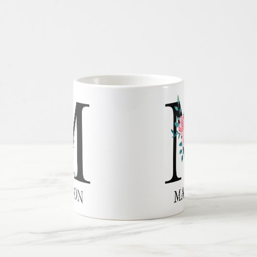 Monogram Wasserfarbe Benutzerdefinierter Single Bu Kaffeetasse (Mittel)