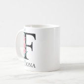 Monogram Wasserfarbe Benutzerdefinierter Single Bu Kaffeetasse (Vorderseite Links)