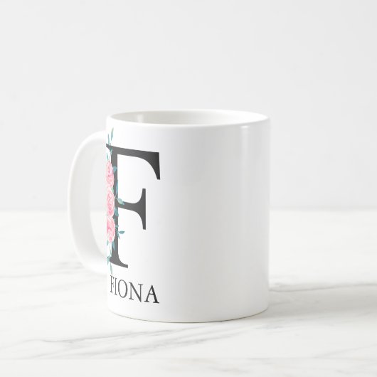 Monogram Wasserfarbe Benutzerdefinierter Single Bu Kaffeetasse (Vorderseite Links)