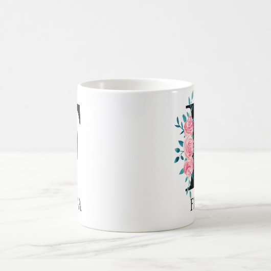 Monogram Wasserfarbe Benutzerdefinierter Single Bu Kaffeetasse (Mittel)