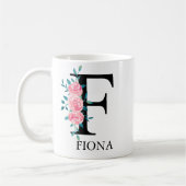 Monogram Wasserfarbe Benutzerdefinierter Single Bu Kaffeetasse (Links)