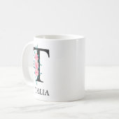 Monogram Wasserfarbe Benutzerdefinierter Single Le Kaffeetasse (Vorderseite Links)
