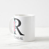 Monogram Wasserfarbe Benutzerdefinierter Single Le Kaffeetasse (Vorderseite Links)